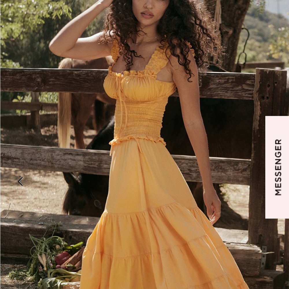 Gorgeous House of CB Phedra Tangerine Shirred Sundress